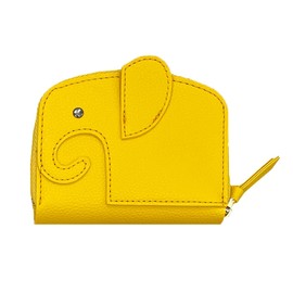 Giselle Women's Credit Card Case, Card Holder, Mini Wallet, Large Capacity, Lightweight, Elephant,, yellow