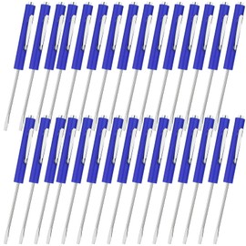 Minatee 30 Pcs Pocket Screwdriver Mini Tops and Pocket Clips Magnetic Slotted Screwdriver with Magnet Small Slotted Screw Driver for Mechanical Electrician Technician Repair Tool(Blue)