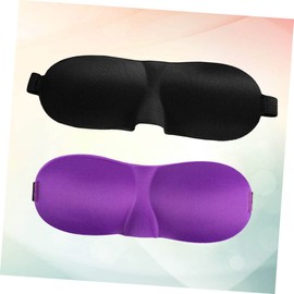SAFIGLE 2Pcs Contoured Sleeping Mask Lightweight Comfortable Eye Masks for Travel Work and Naps Purple Black Adjustable Fit Light Blocking Breathable Design