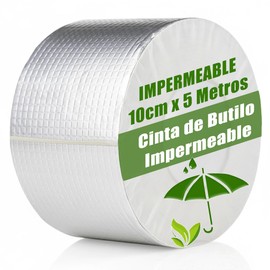 Cinta Impermeable para Techo, Cinta de Butilo Impermeable - Reparación de Fugas en Techos, Ventanas y Tuberías | 5 Metros (10cm Ancho), Sellado Duradero y Resistente al Agua
