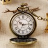 Tiong Classic Smooth Steel Roman Numerals Quartz Pocket Watch with