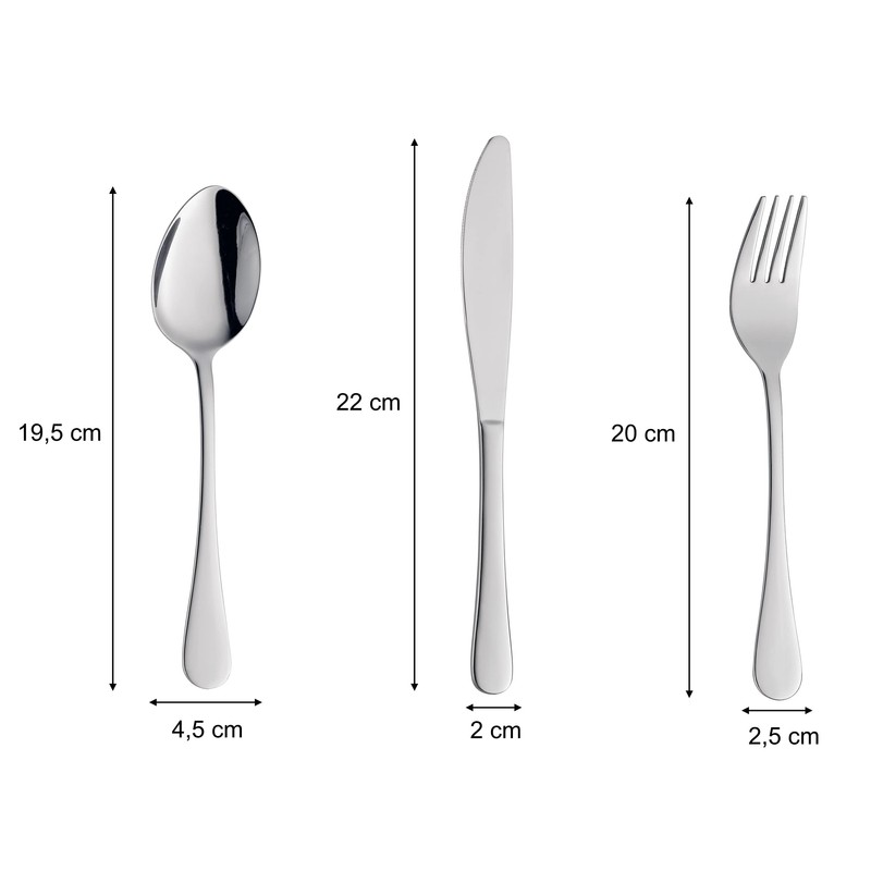 Cilio Viaggio Outdoor Cutlery Set Camping Cutlery with Black Felt
