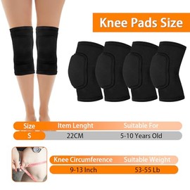 Volleyball Knee Pads, Knee Pads Volleyball Girls 2 Pairs, Knee Pads for Women Youth Kids, Soft Black Kneepads for Sports Dance Volleyball Football Yog