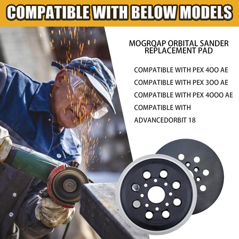 5 Inch 8 Hole Replacement Sander Pad with Hook &