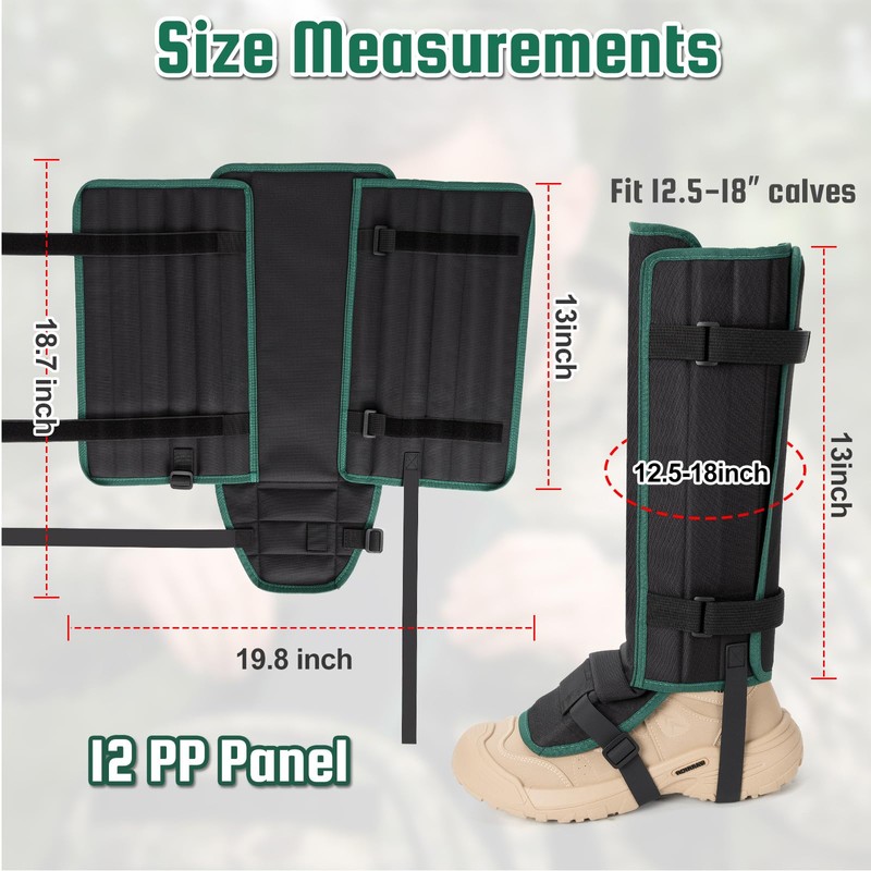 NIFUYOP Snake Gaiters Leg Guards, Snakeproof Gaiters for Hiking Men