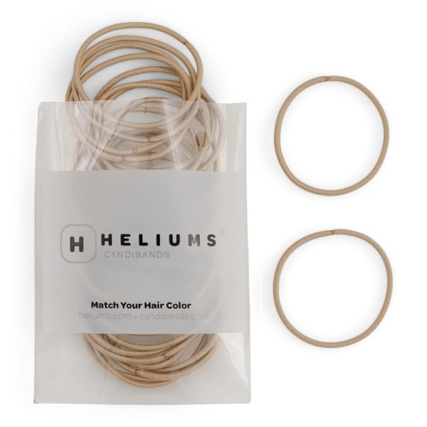Heliums 40 x 2mm Sand Blonde 4.5cm Hair Scrunchies for Fine Hair - Standard Size