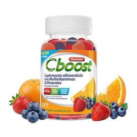 Cboost - Gomitas Multivitaminas y Minerales, Sin Gluten, Pack de 2x90 Pzs | Naranja, fresa y blueberry, colores y sabores naturales, 13 cal por porció