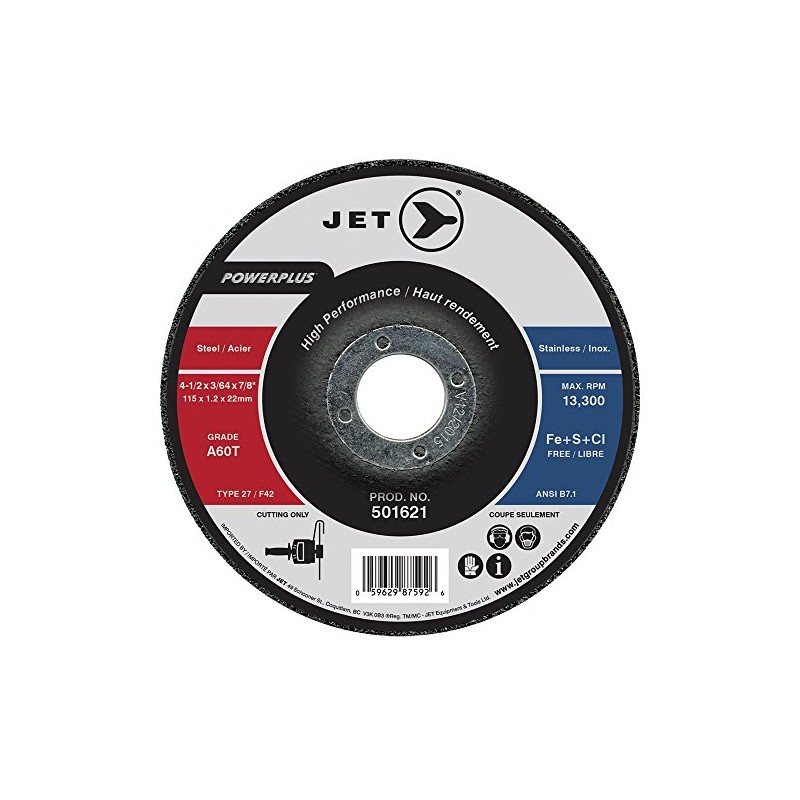 JET 501621-4-1/2 X 3/64 X 7/8" A60T Powerplus T27 Cut-Off