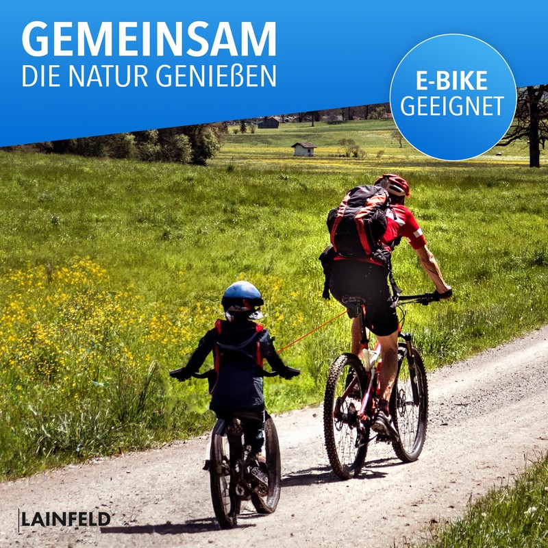 LAINFELD Bicycle Tow Rope (Compact (Red)