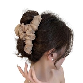 Hair Clip, Hair Clip, Hair Clip, Large, Chiffon, Princess Hairpin, Elegant, Cute, Simple, Stylish, Hair Accessory, Firm, Korean Style, Stylish, Gift, Women's, White
