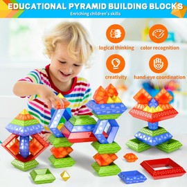 Doloowee 30 Pcs Montessori Toys Stacking Toys Building Blocks Leraning Toys for Toddlers 1-3 3-5 Girls Boys Gift Christmas Stocking Stuffers Preschool Educational