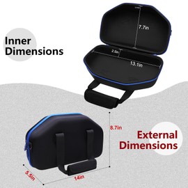 LTGEM Case Compatible with DOSS Extreme Boom S Portable Speaker, Black+Blue Trim