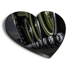 1x Heart MDF Magnet 6cm - Military Tank Army War Battlefield - Fridge Locker Office Whiteboard Toolbox #51450
