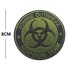 PHOENIX IKKI Zombie Outbreak Zombie Outbreak Response Team Biohazard Embroidered Tactical Patch Patch Applique Velcro Green