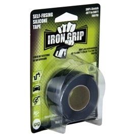 IPG Iron Grip Self-Fusing Silicone Tape, 1" x 10 ft, Black (Single Roll)