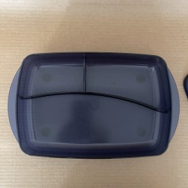 Tupperware Vent N Serve Microwaveable Divided Container #3990 Navy Blue New