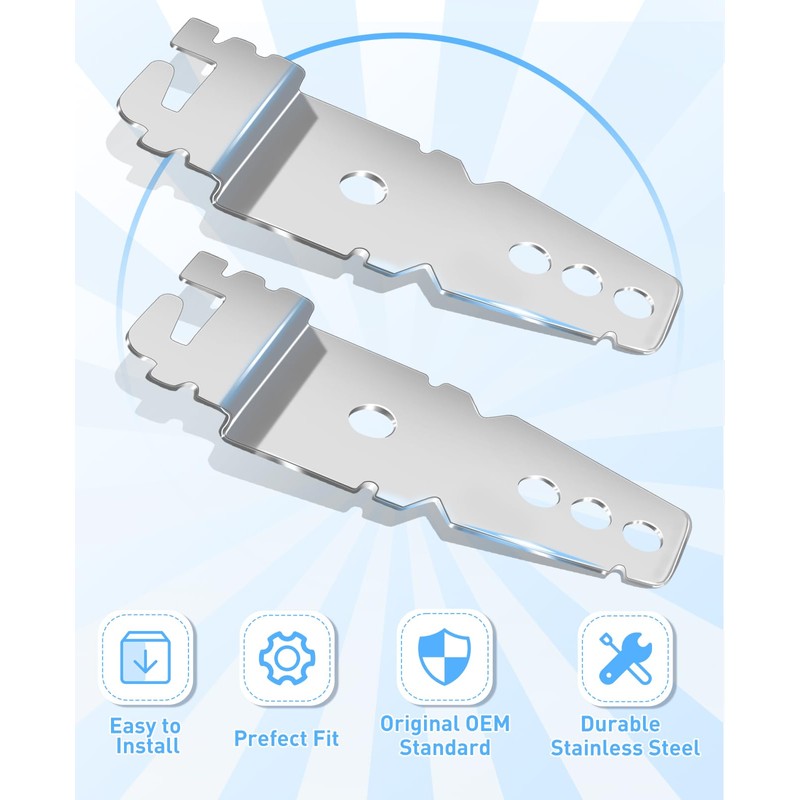 Undercounter Dishwasher Mounting Bracket Clips - Compatible with Whirlpool Kenmore