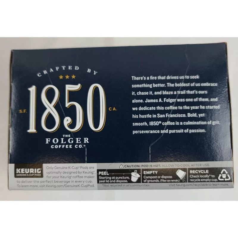 Folger 1850 Trailblazer Medium Dark Roast Coffee Keurig K Cups