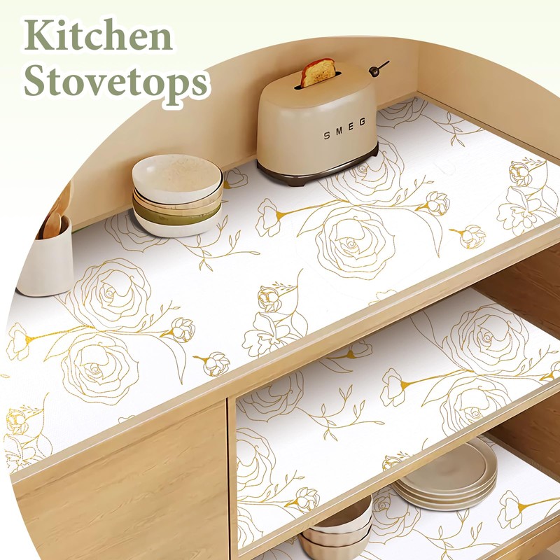 Shelf Liners for Kitchen Cabinets 17.5in x 30FT Non Adhesive