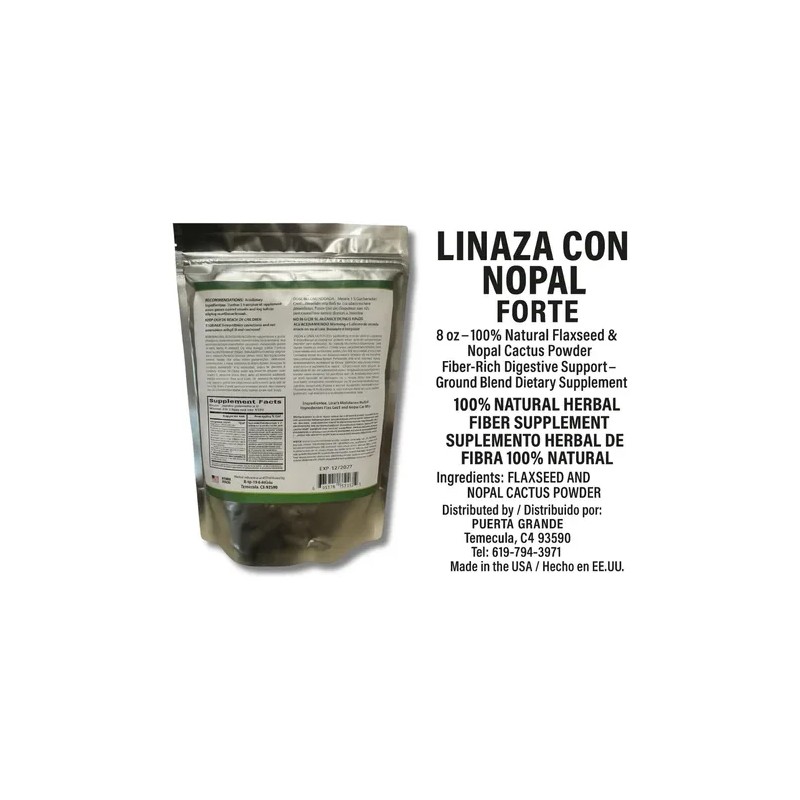 Linaza Con Nopal Forte Suplemento Natural 8 Oz