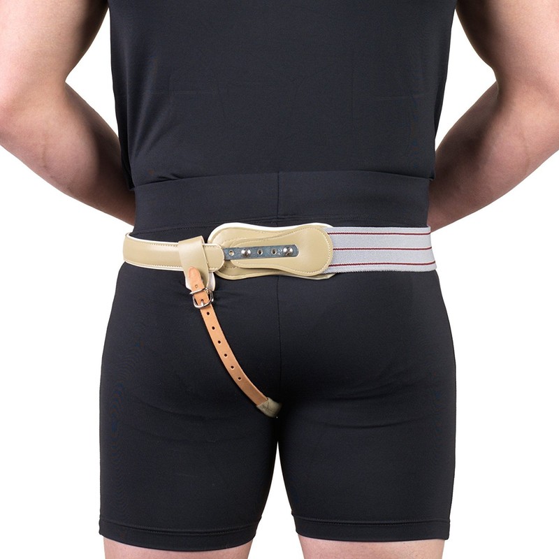 Truform-OTC Hernia Truss, Single Spring, Scrotal Pad Compression, Elastic, Inguinal