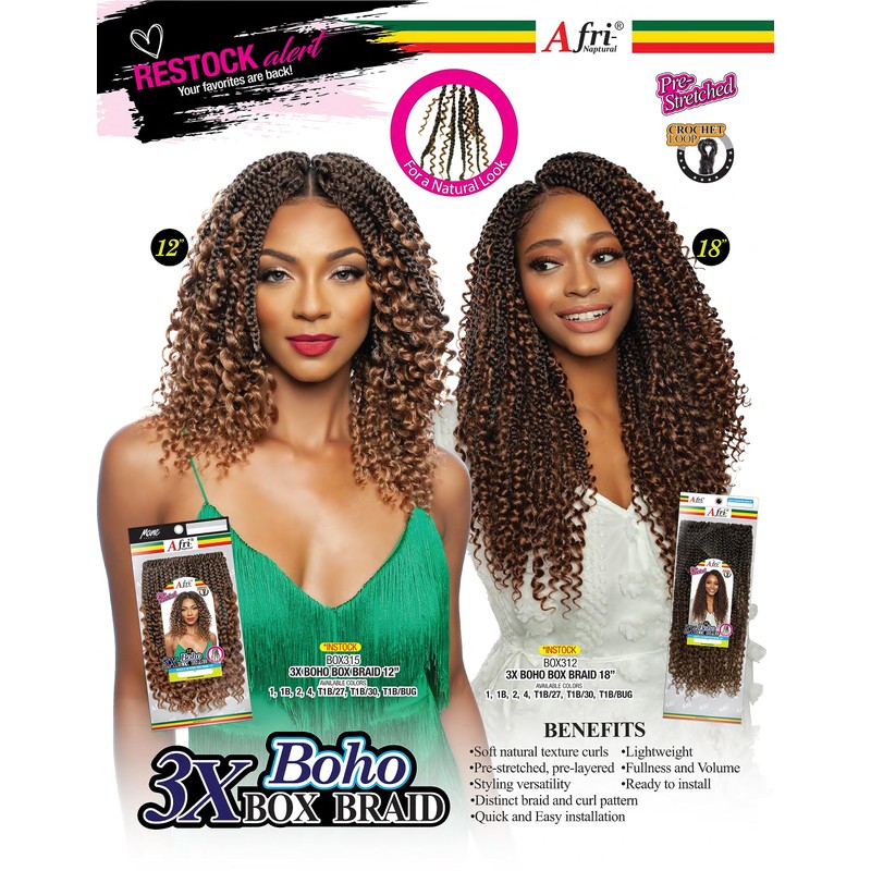 (3 Pack) Mane Concept Afri Naptural Crochet Braid - BOX312