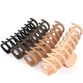 JYTDBCS Large Hair Claw Clip – Hair Clips Women, Extra Large Claw Clip For Thick Hair Claw Clips, Hair Claw Clips For Women Thick Hair – Neutral Claw Clips 4 Pack
