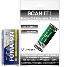 100 ASA B+W Roll Film 120 mm + Film Development + Scan without Negative Film