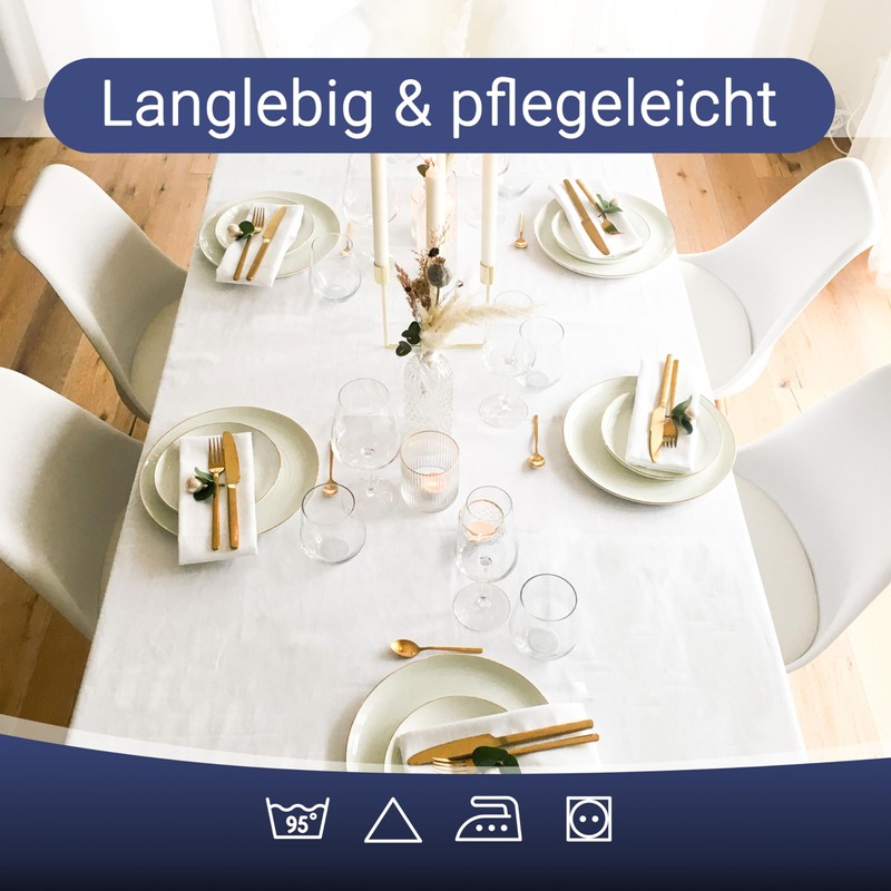 Zollner Tablecloth, Various Sizes, Cotton, Satin Edge, Square, White, 082,