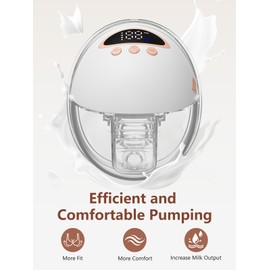 Wearable Breast Pump, Electric Breast Pump 4 Modes & 12 Levels, White 1 Pack