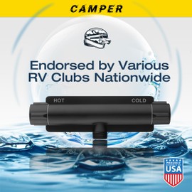 RV Shower Faucet Valve, All Metal Camper Shower Faucet, Matte Black 4” RV Shower Replacement Valve Diverter for Indoor and Outdoor Shower