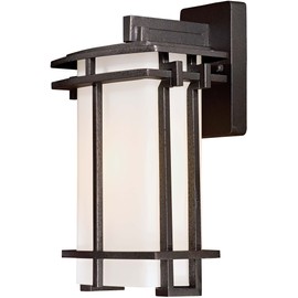 Minka Lavery Outdoor Wall Light 8101-A138-L Kirkham Aluminum Dark Sky Exterior LED Wall Lantern, Bronze