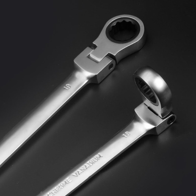 FLZOSPER 10mm Metric Flex-Head Gear Wrench,Box End Head 72-Tooth Ratcheting