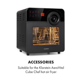 Klarstein AeroVital Cube Chef Hot Air Fryer Steak Cage: Accessories for Klarstein AeroVital Cube Chef, Uniform Cooking and Browning Through Constant Rotation, Stainless Steel Material