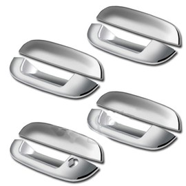 S SIZVER Triple Chrome Plated Door Handle Overlay Cover No Passenger Keyhole Compatible with 2002-2009 Chevy Trailblazer/Envoy/CTS/DeVilla/DTS/Rainer/Ascender