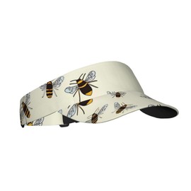 DITXIT Bees Pattern Sport Sun Visor Hats Adjustable Empty Top Baseball Cap for Women and Men Sun Protection and Outdoor Activity
