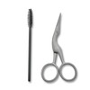 JAPONESQUE Brow Scissors and Spoolie, Stainless Steel Scissors for Brow