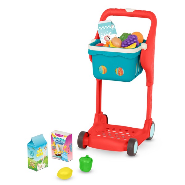 B. toys- B. play- Shop & Glow Toy Cart- Pretend Play Toys for Toddlers- Shopping Cart- Grocery Cart with Lights & Sounds – Basket & Play Food- 2 Years +