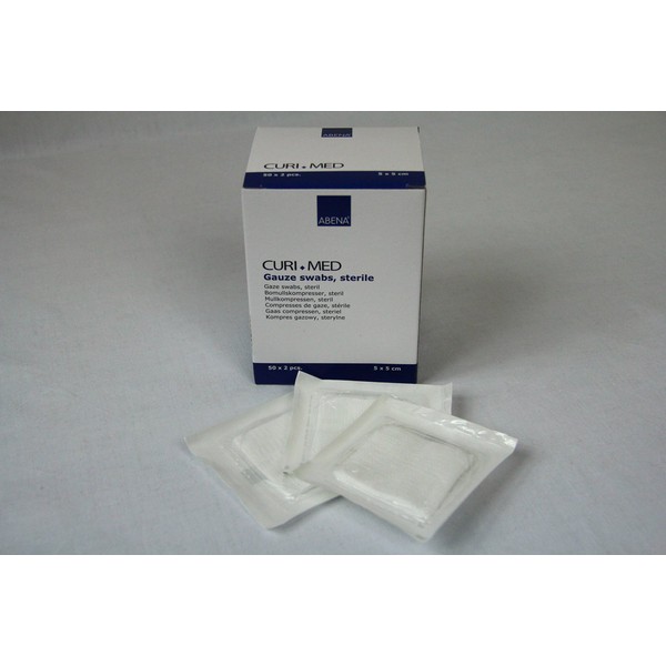 Curimed Sterile Gauze Swabs White 5 x 5 cm Pack of 100