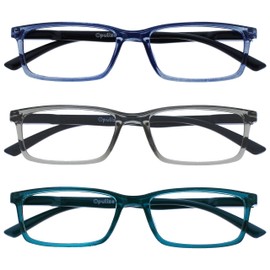 OPULIZE Sea Glasses Blue Light Filter Slim Frame Spring Hinges Improve Sleep Computer Glasses Gaming Anti-Glare Men Women B9, Blue / grey / turquoise