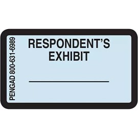 Pengad RESPONDENT'S EXHIBIT, 7/8 X 1-1/2 inch, 240 labels per pack, Light Blue stickers