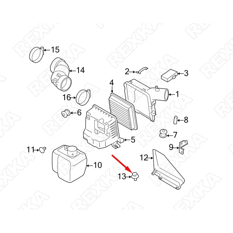 Rexka 10pcs Cowl Vent Air Inlet Duct Push-Type Retainer Clips