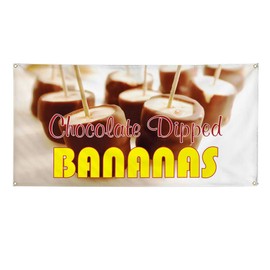 Vinyl Banner Multiple Sizes Chocolate Dipped Bananas D Restaurant & Food Outdoor Weatherproof Industrial Yard Signs 10 Grommets 60x144Inches
