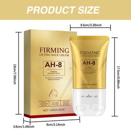 Ninnyi Neck Firming Cream, AH 8 Firming Neck Cream with Double Roller Massage, Reduce Wrinkles Fine Lines and Double Chin, Firm and Lift Sagging Skin