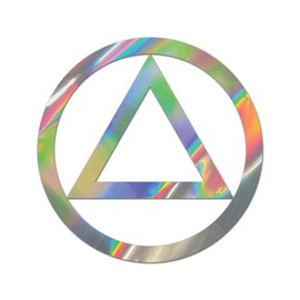 AA Alcoholics Anonymous Symbol Premium Sticker Decal Oil Slick Rainbow Holographic Metallic - Oil Slick - 4" W x 4" H