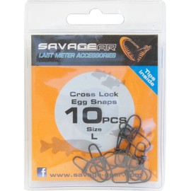 Savage Gear Egg Snap - 10 Snaps for Spin Fishing, Spin Fishing, Predator Mounting, Pike Leader Snaps, Size: L