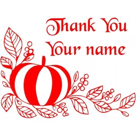 Imprue Happy Thanksgiving Rubber Self Ink Stamp - Thank You with Custom Name - Holiday