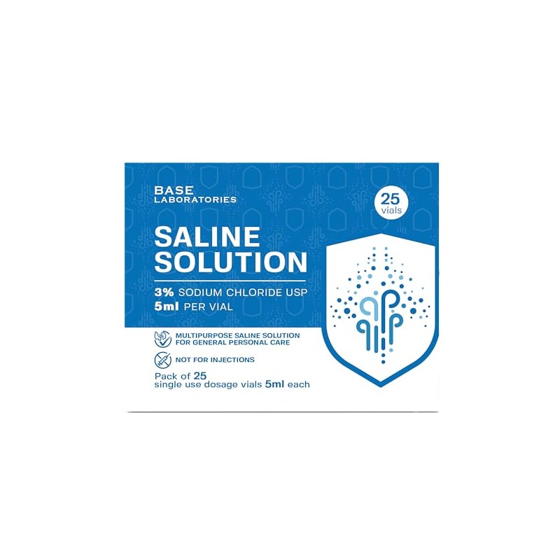 BASE LABORATORIES 0.9% Saline Solution Vials - Versatile 0.9% Sodium
