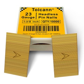 Toicann 23 Gauge Pin Nails Headless Pinner Nails for 23 GA Pneumatic & Electric Pinners or Pin Nailer or Pin Nail Gun, Great for Fine Woodworking & Trim Jobs (1-3/8"-10000PCS)
