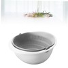 Mikinona Double Draining Basket Rotating Washing Basket Multi Purpose Kitchen